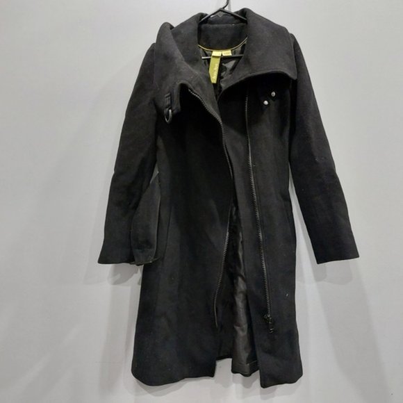 Soia & Kyo Black Belted Full Zip Wool Jacket Medium - Picture 9 of 9